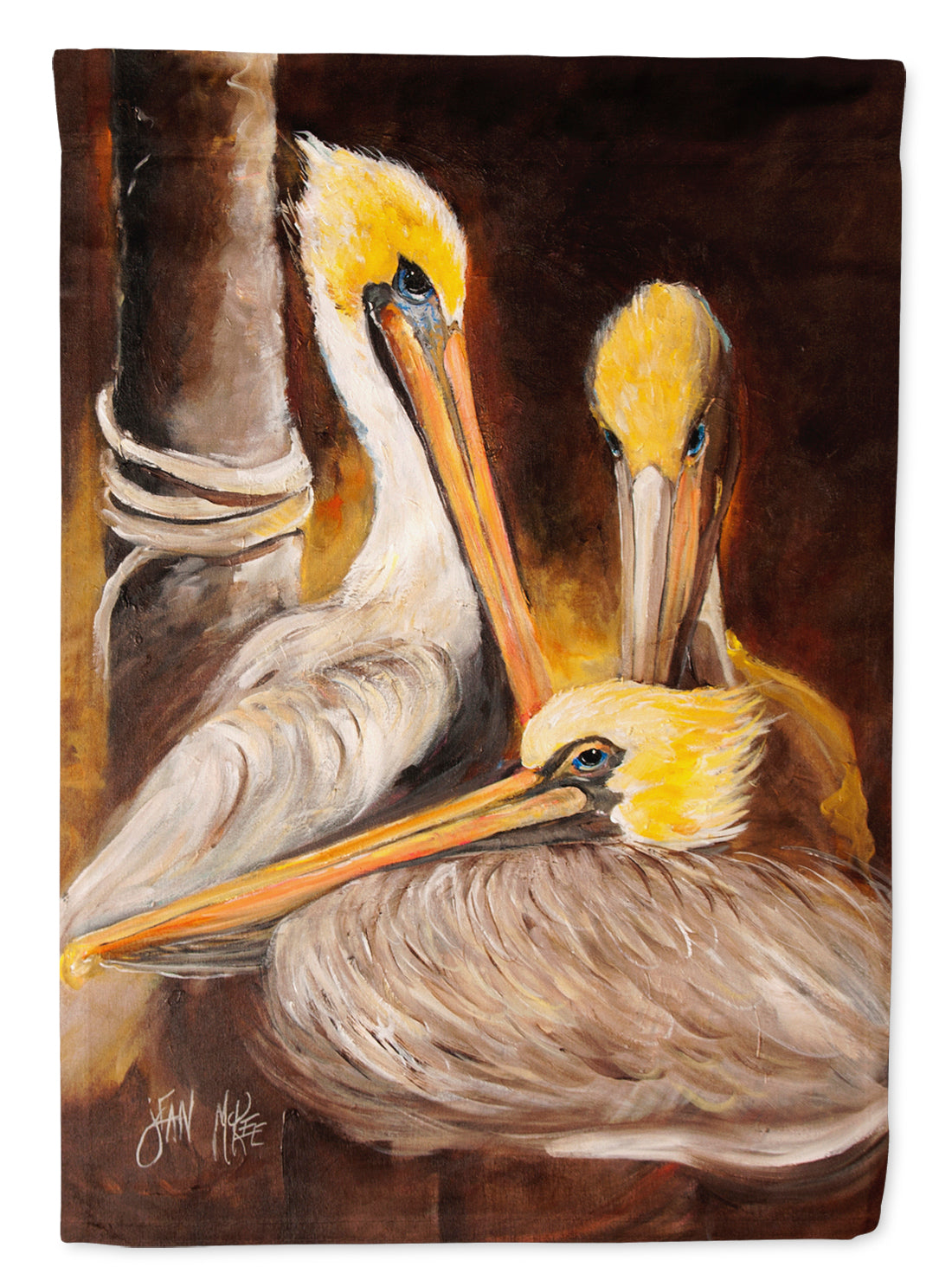 Brown Pelicans Flag Canvas House Size JMK1146CHF  the-store.com.