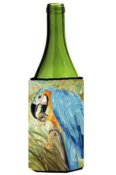 Blue Parrots Wine Bottle Beverage Insulator Hugger JMK1147LITERK by Caroline&#39;s Treasures