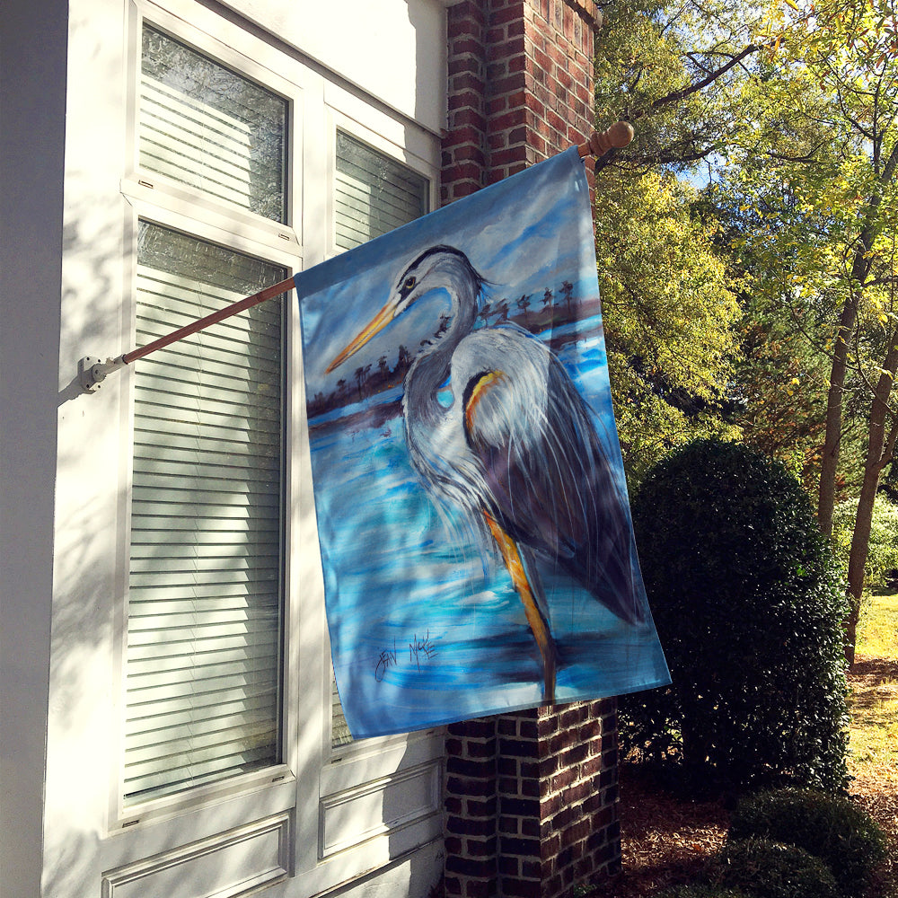 Blue Heron Gazing Flag Canvas House Size JMK1148CHF