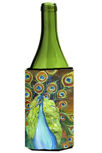 Bling Peacock Wine Bottle Beverage Insulator Hugger JMK1150LITERK by Caroline&#39;s Treasures