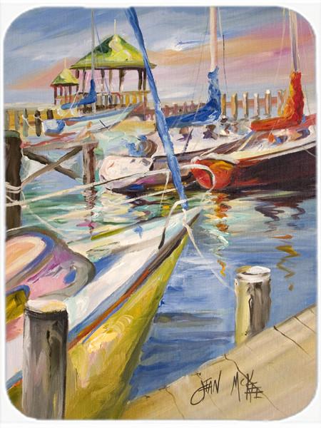 Boat Docks Sailboats Glass Cutting Board Large JMK1151LCB by Caroline&#39;s Treasures