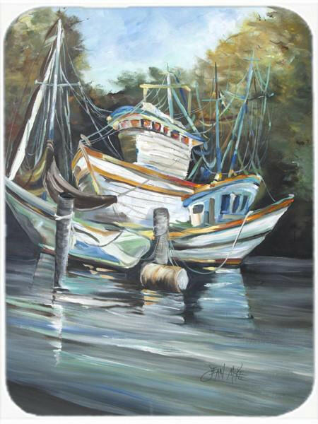 Shrimpers Cove and Shrimp Boats Mouse Pad, Hot Pad or Trivet JMK1152MP by Caroline&#39;s Treasures