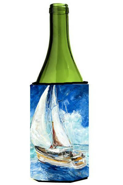 Sailboats in Blue Wine Bottle Beverage Insulator Hugger JMK1153LITERK by Caroline&#39;s Treasures