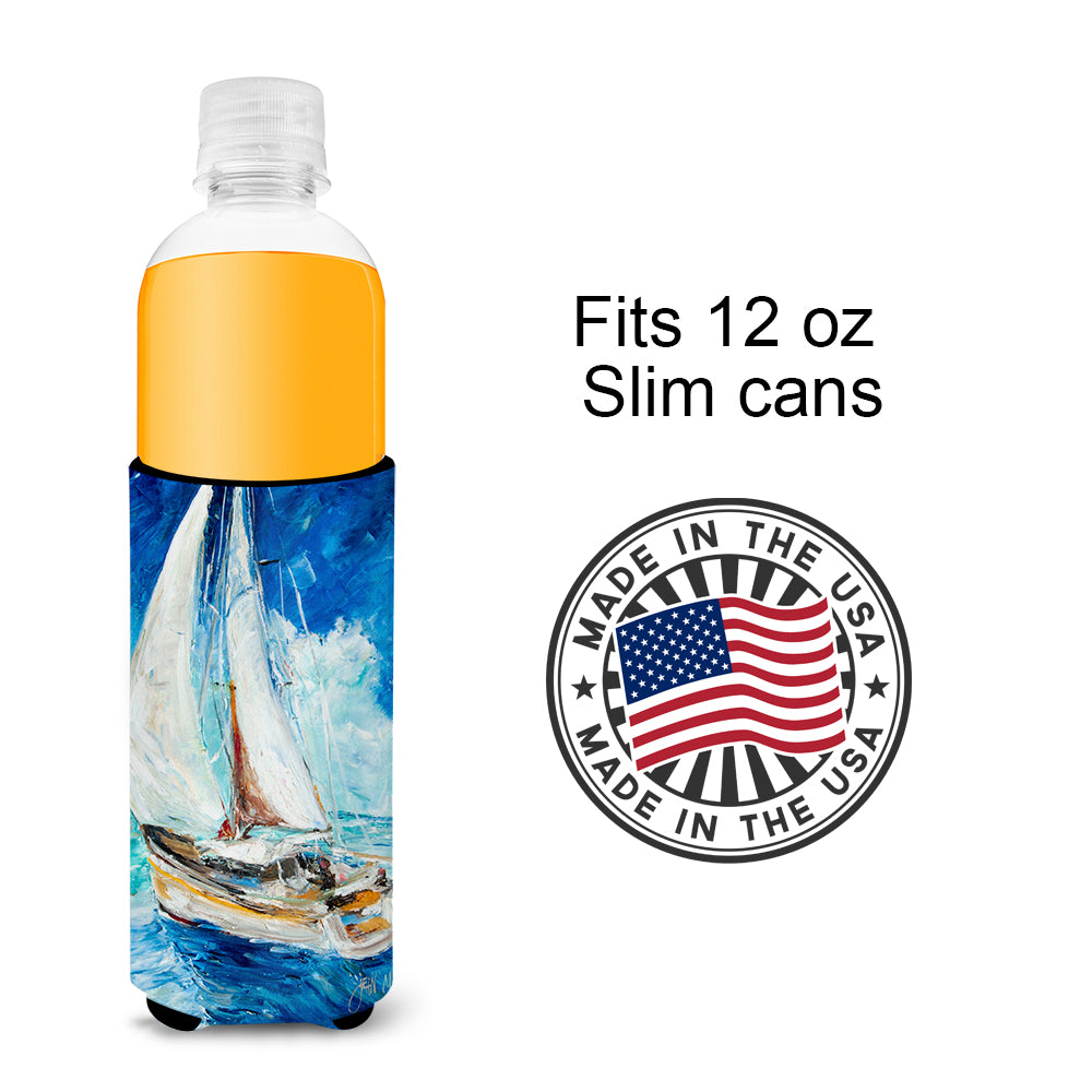 Sailboats in Blue Ultra Beverage Insulators for slim cans JMK1153MUK.