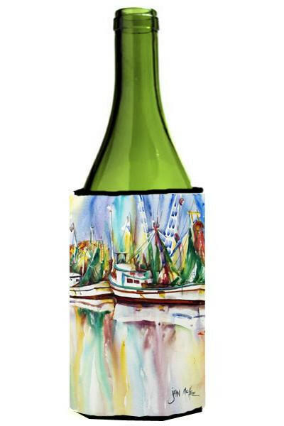 Ocean Springs Shrimp Boats Wine Bottle Beverage Insulator Hugger JMK1156LITERK by Caroline's Treasures