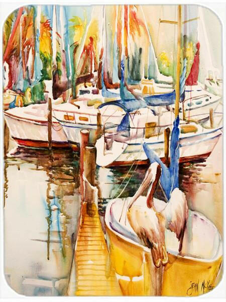 Sailboats and Pelicans Glass Cutting Board Large JMK1160LCB by Caroline&#39;s Treasures