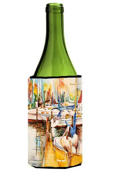 Sailboats and Pelicans Wine Bottle Beverage Insulator Hugger JMK1160LITERK by Caroline&#39;s Treasures