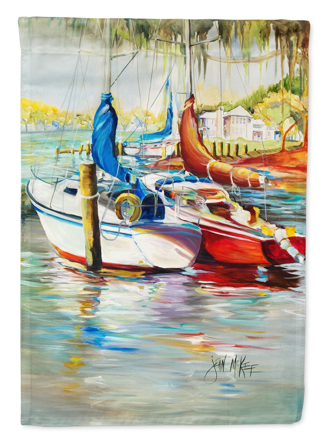 Ecor Rouge Sailboat Flag Canvas House Size JMK1161CHF  the-store.com.