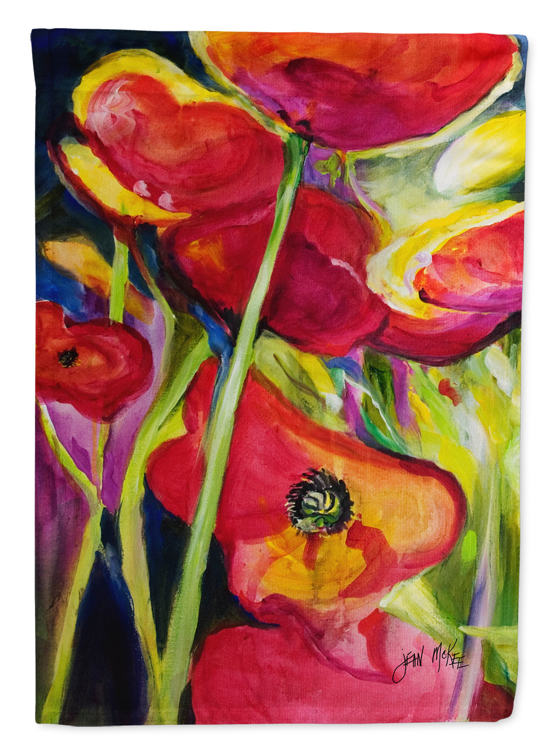 Poppies Flag Canvas House Size JMK1173CHF