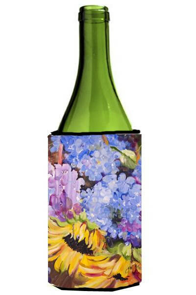 Hydrangeas and Sunflowers Wine Bottle Beverage Insulator Hugger JMK1175LITERK by Caroline's Treasures
