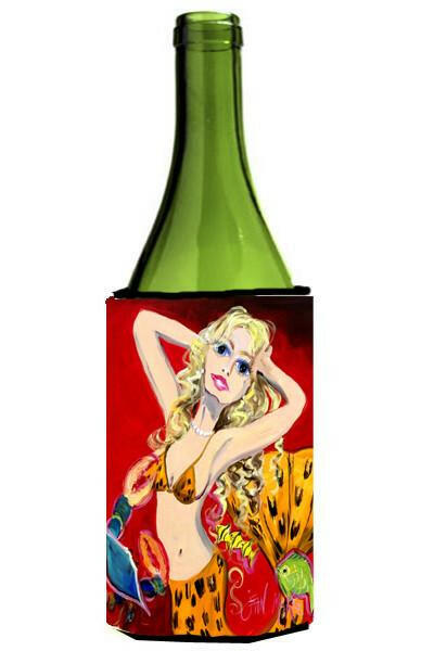 Red Mermaid Wine Bottle Beverage Insulator Hugger JMK1181LITERK by Caroline's Treasures