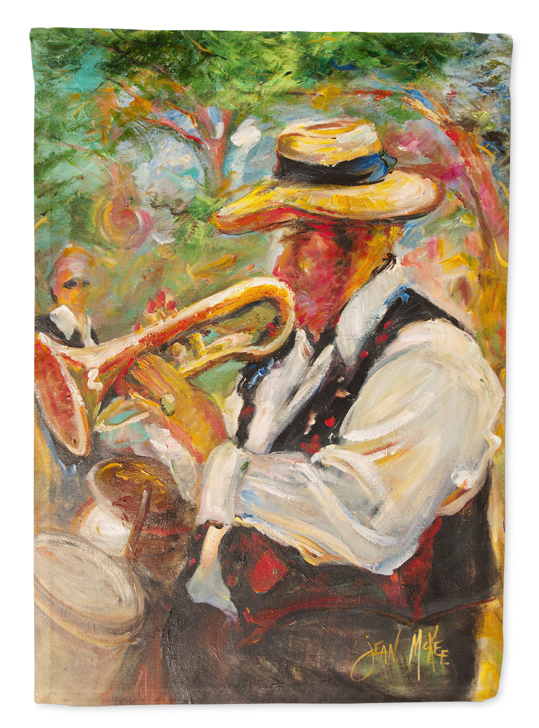 Jazz Trumpet Flag Canvas House Size JMK1185CHF  the-store.com.