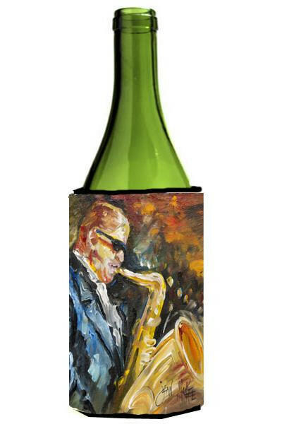 Jazz Saxophone Wine Bottle Beverage Insulator Hugger JMK1186LITERK by Caroline's Treasures
