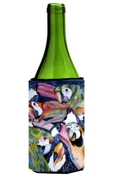 Parrots Wine Bottle Beverage Insulator Hugger JMK1192LITERK by Caroline&#39;s Treasures