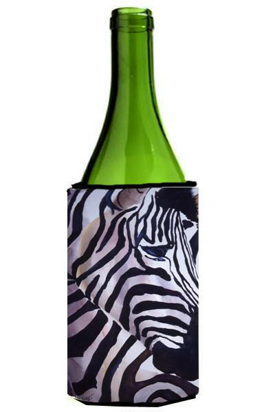 Zebra Head Wine Bottle Beverage Insulator Hugger JMK1198LITERK by Caroline&#39;s Treasures