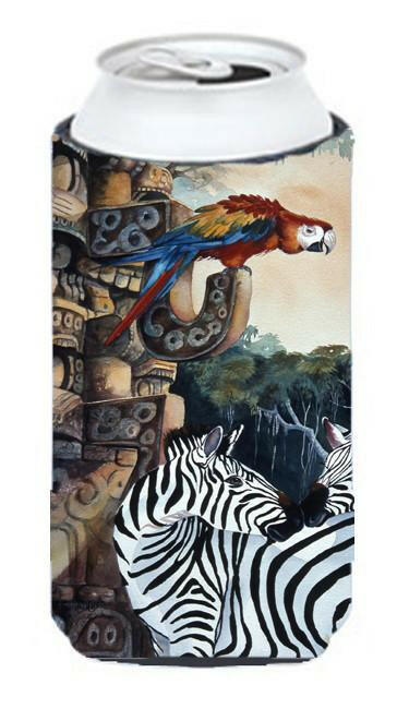 Zebras and Parrots Tall Boy Beverage Insulator Hugger JMK1200TBC by Caroline&#39;s Treasures