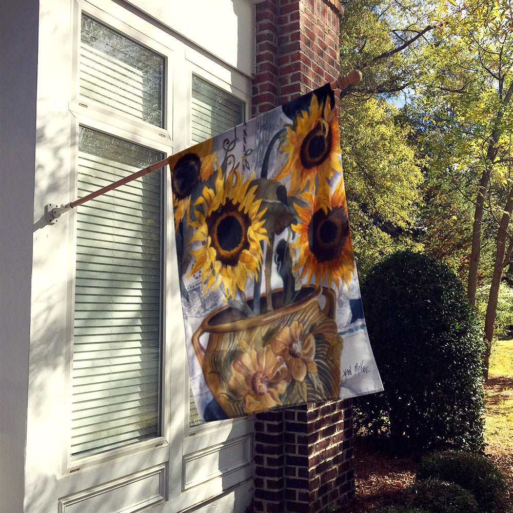 Pot of Sunflowers Flag Canvas House Size JMK1202CHF  the-store.com.
