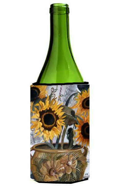 Pot of Sunflowers Wine Bottle Beverage Insulator Hugger JMK1202LITERK by Caroline&#39;s Treasures