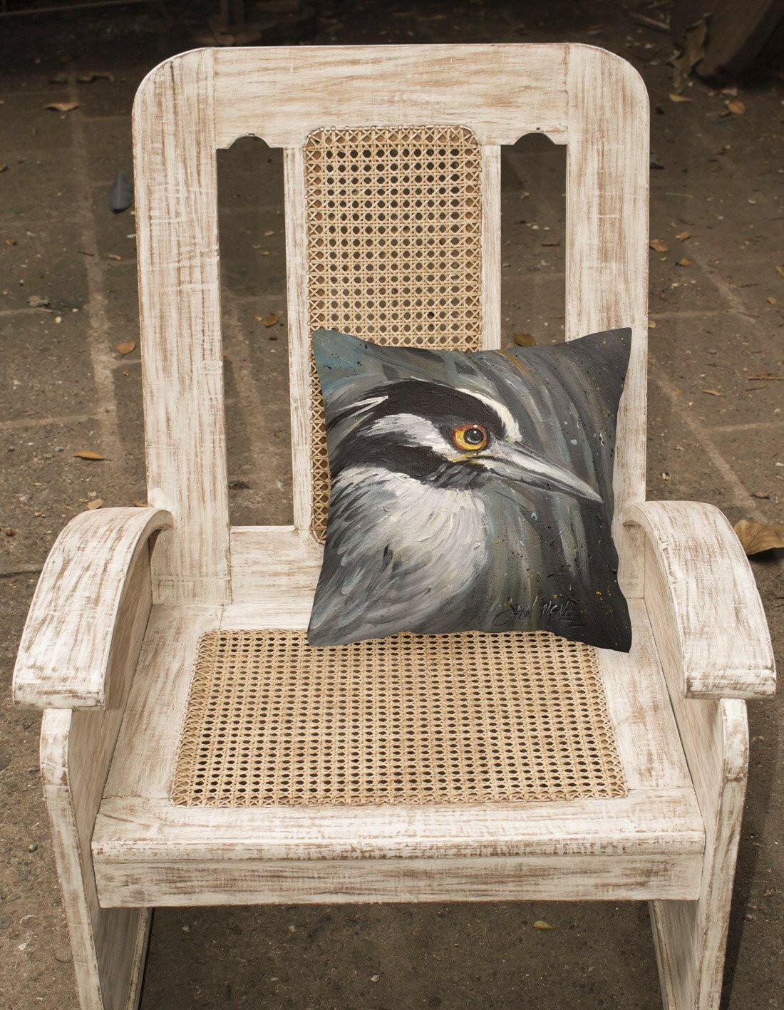 Night Heron Canvas Fabric Decorative Pillow JMK1219PW1414 by Caroline's Treasures