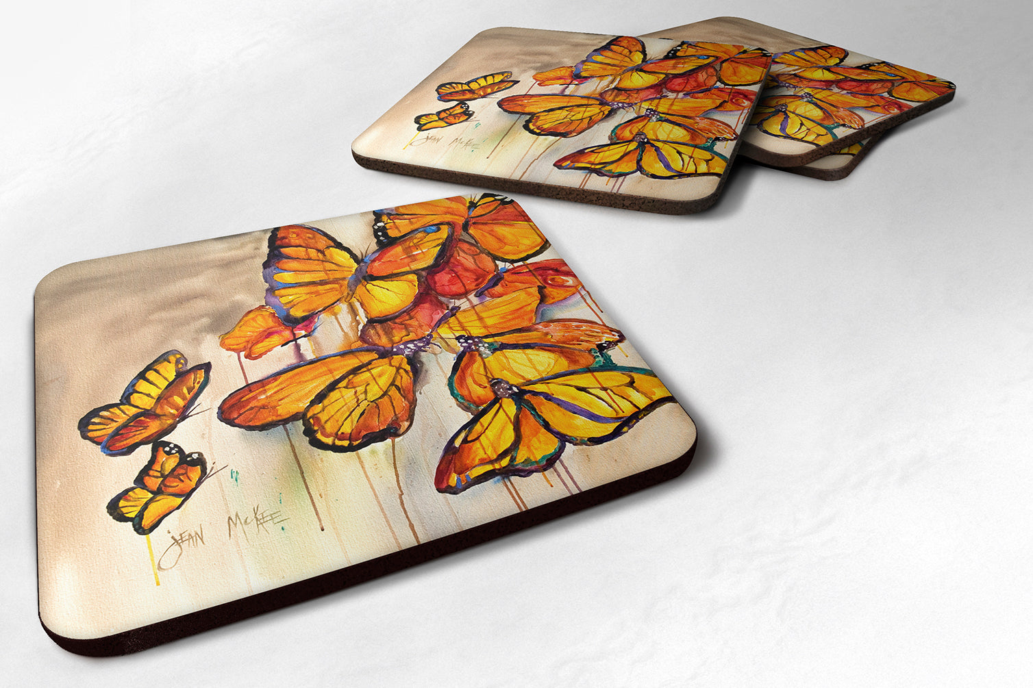 Set of 4 Butterflies Foam Coasters JMK1220FC - the-store.com