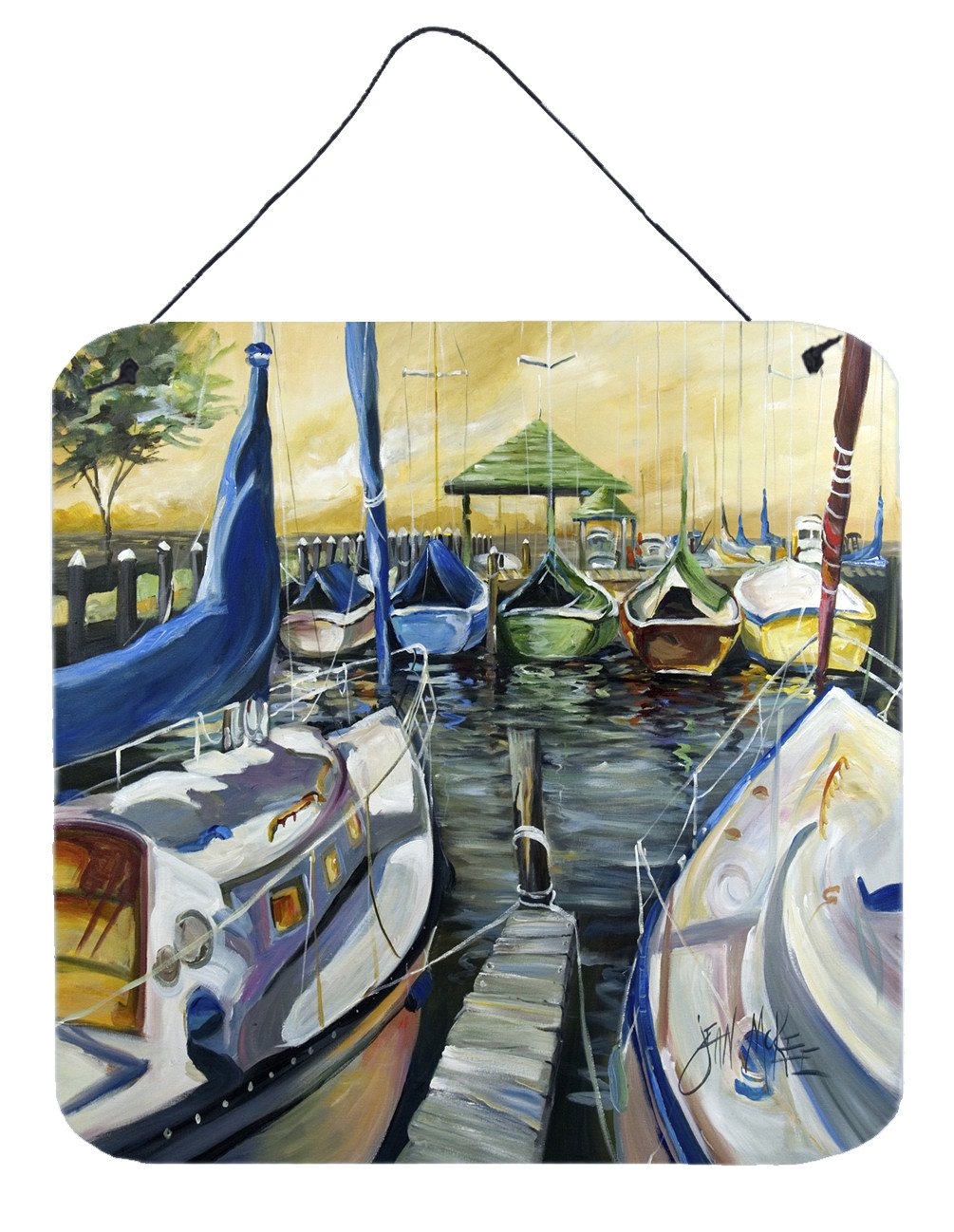 Seven Boats Sailboats Wall or Door Hanging Prints JMK1231DS66 by Caroline&#39;s Treasures