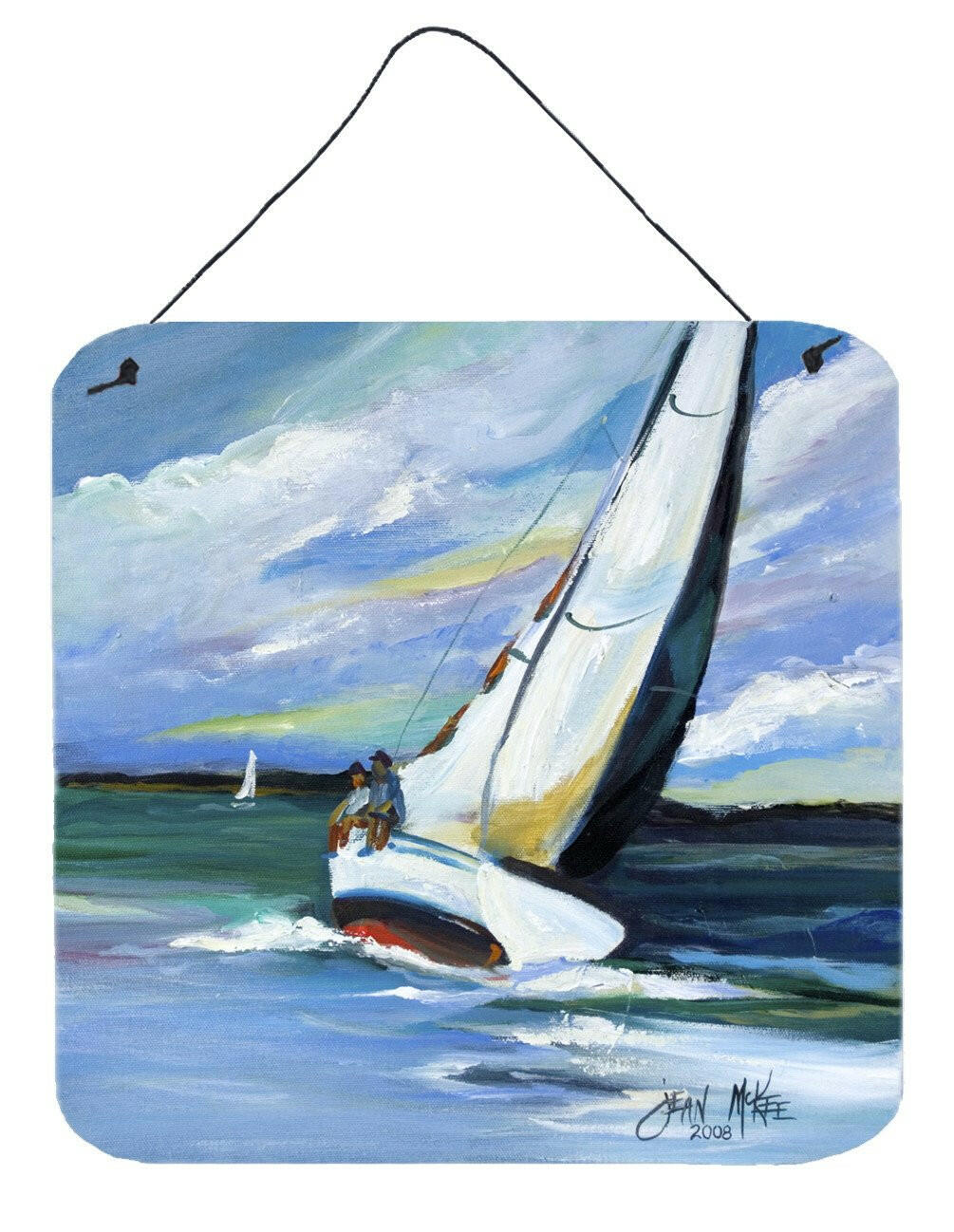 Two and a Sailboat Wall or Door Hanging Prints JMK1232DS66 by Caroline's Treasures