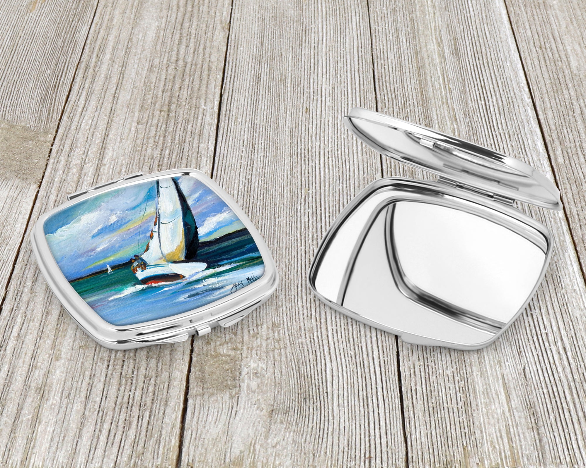 Two and a Sailboat Compact Mirror JMK1232SCM