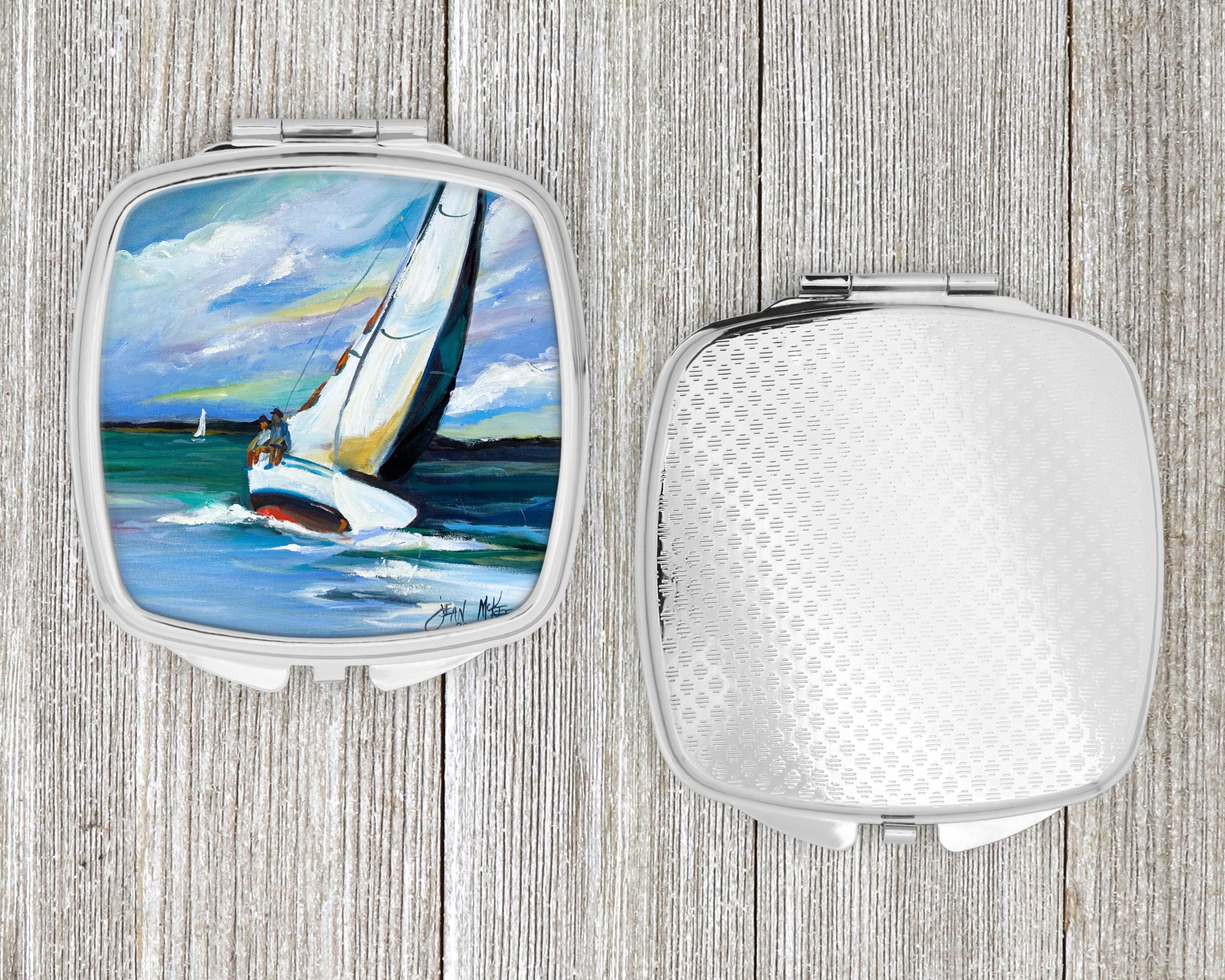 Two and a Sailboat Compact Mirror JMK1232SCM  the-store.com.