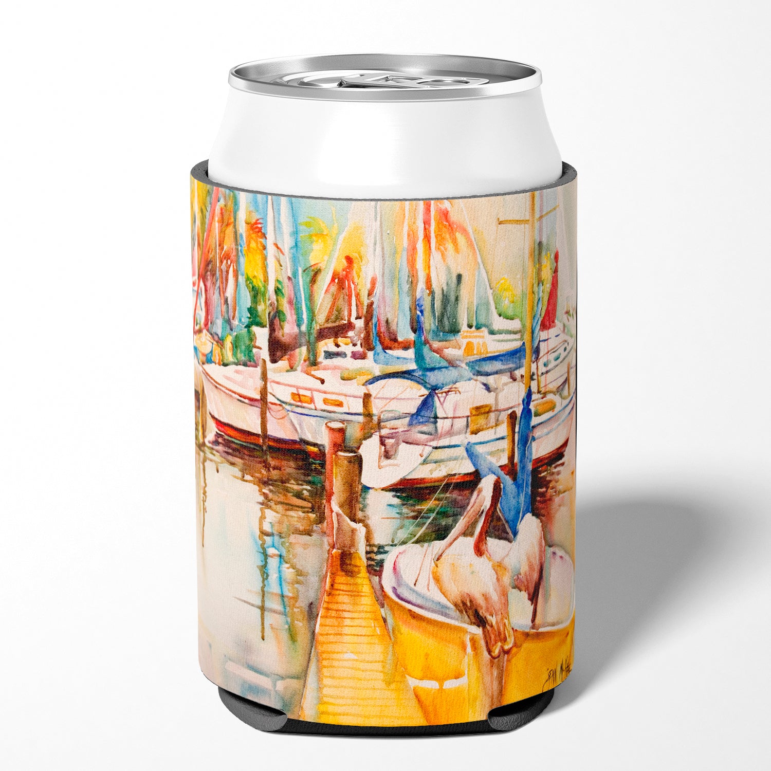Pelicans and Sailboats Can or Bottle Hugger JMK1238CC