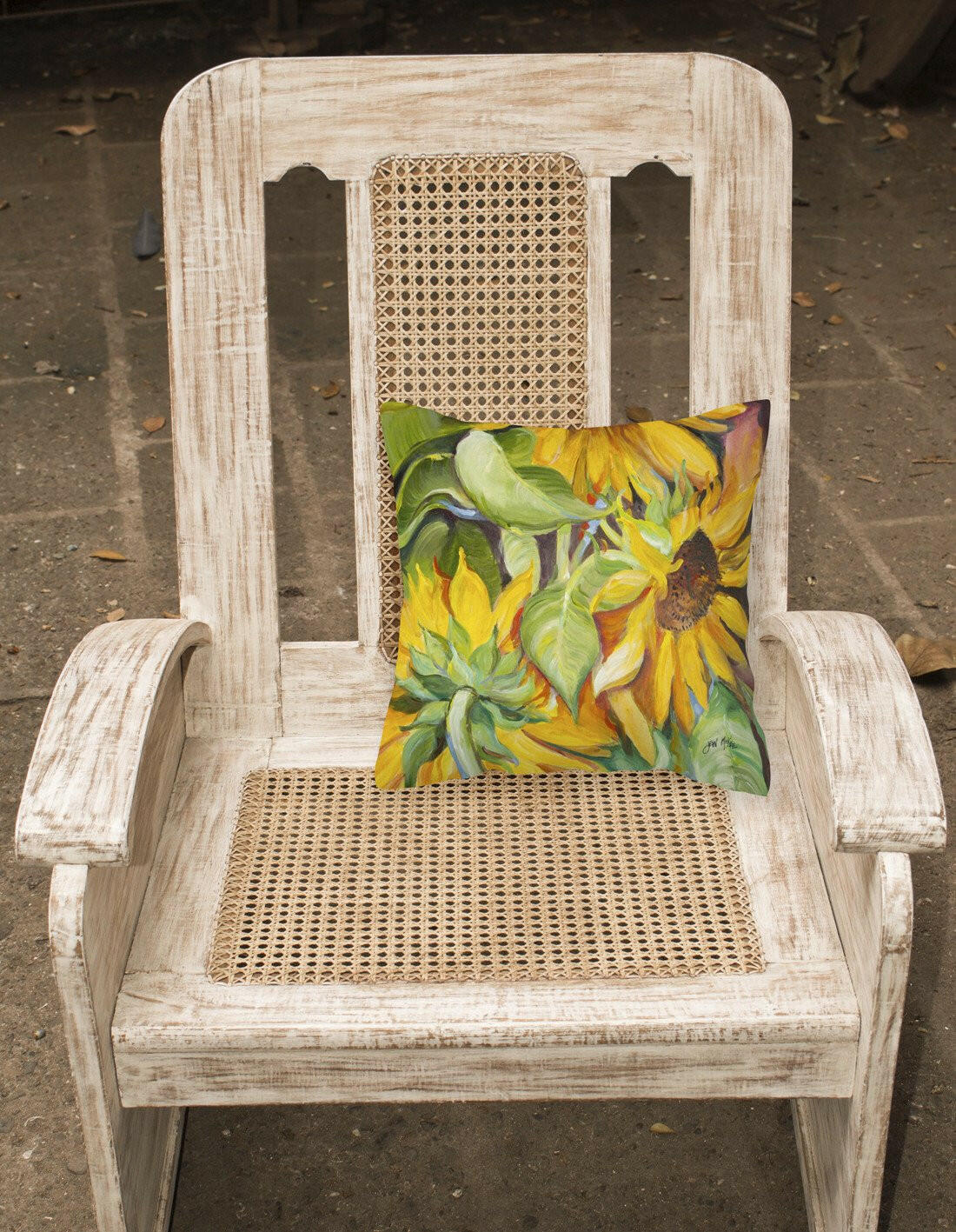 Sunflowers Canvas Fabric Decorative Pillow JMK1266PW1414 by Caroline's Treasures