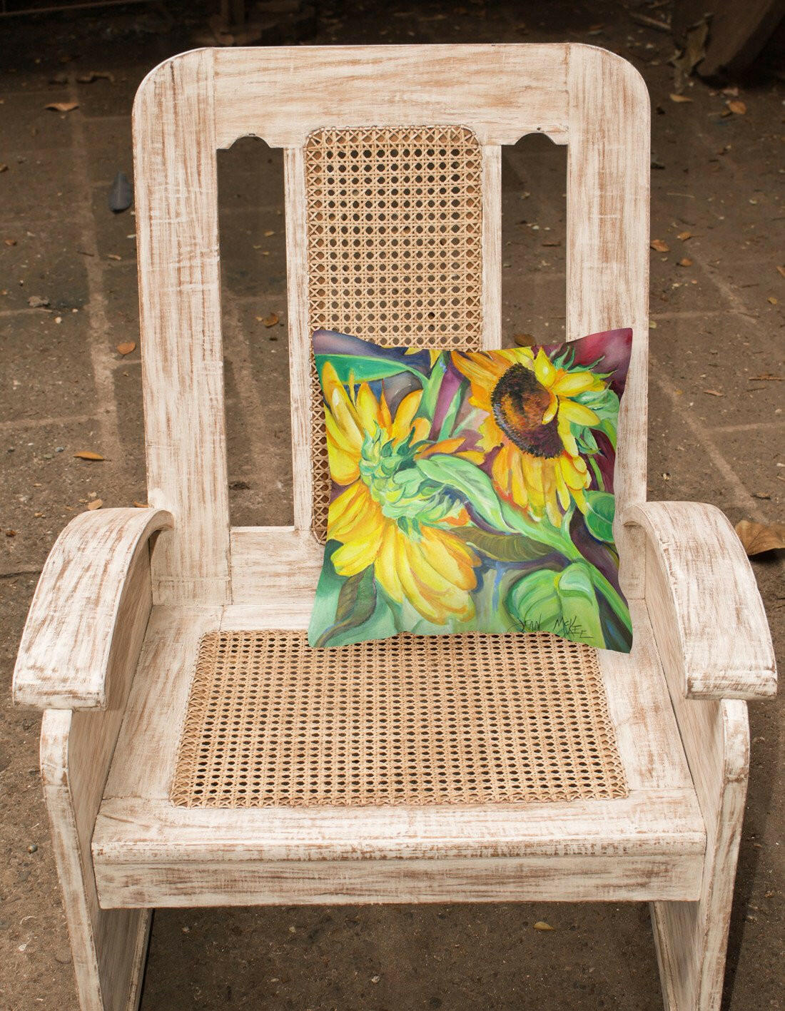 Sunflowers Canvas Fabric Decorative Pillow JMK1267PW1414 by Caroline's Treasures