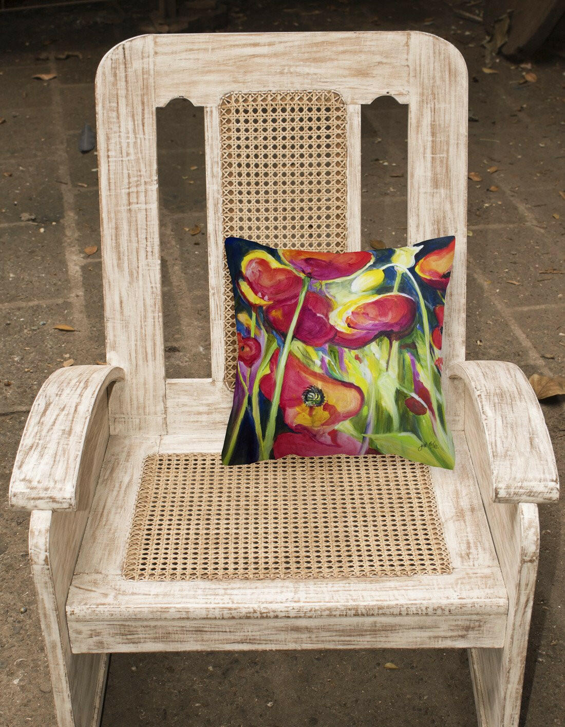 Poppies Canvas Fabric Decorative Pillow JMK1269PW1414 by Caroline's Treasures