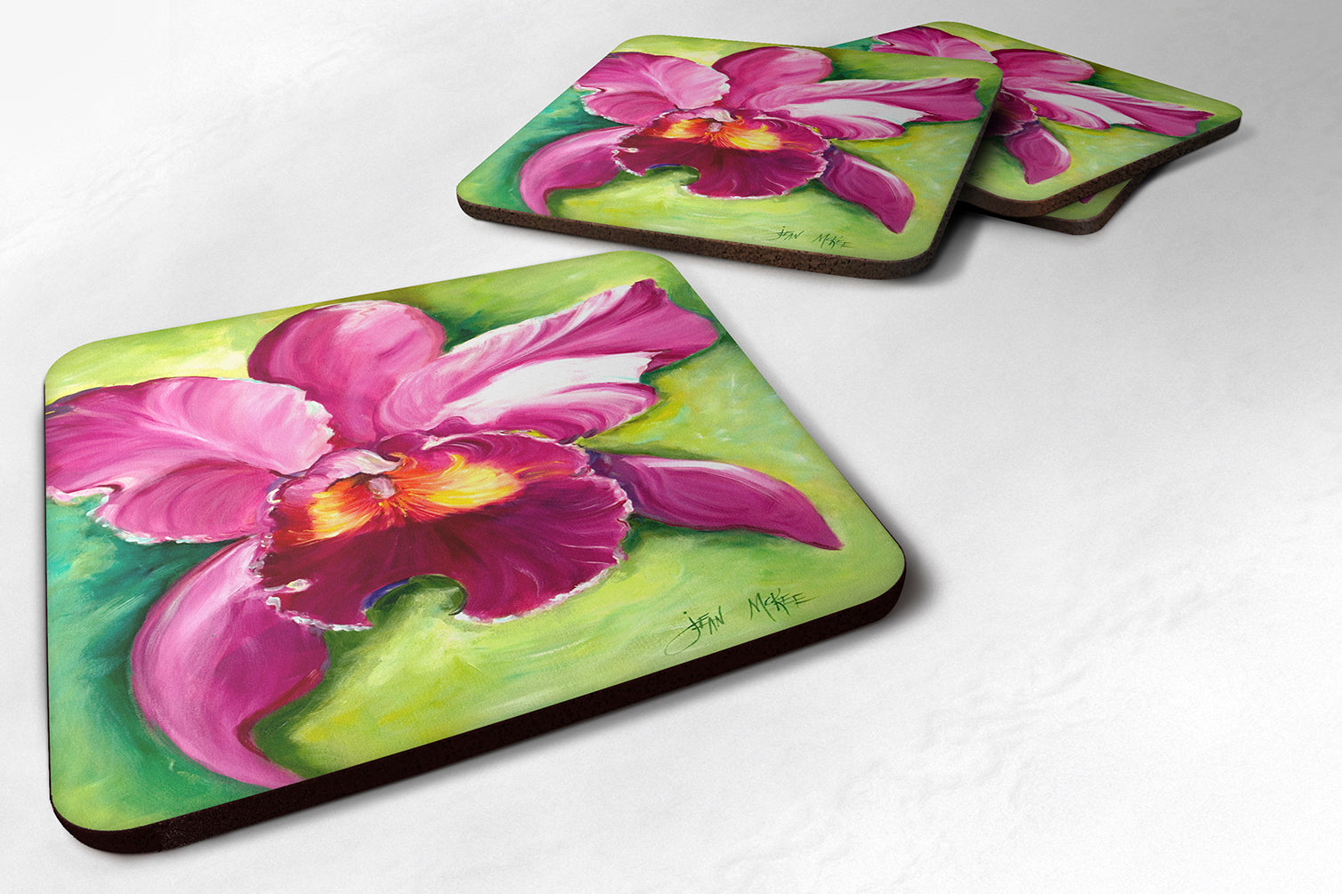 Set of 4 Orchid Foam Coasters JMK1270FC - the-store.com