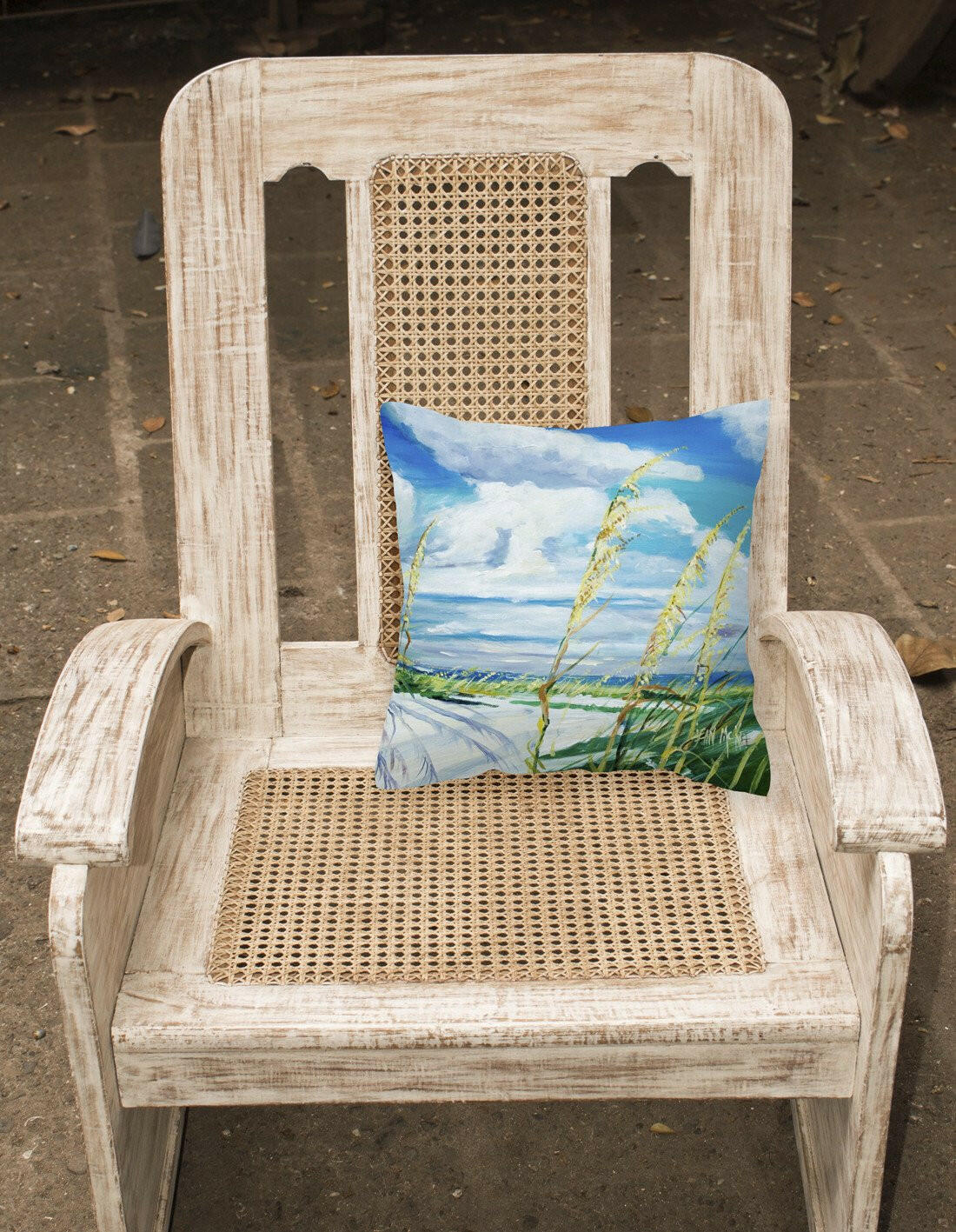 Sea Oats Canvas Fabric Decorative Pillow JMK1271PW1414 by Caroline's Treasures