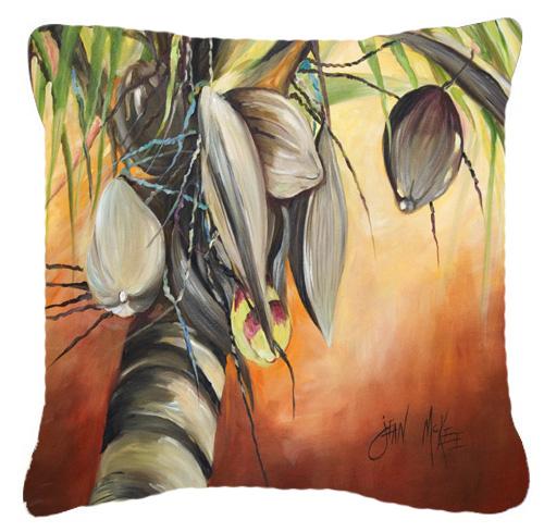 Orange Coconut Tree Canvas Fabric Decorative Pillow by Caroline's Treasures
