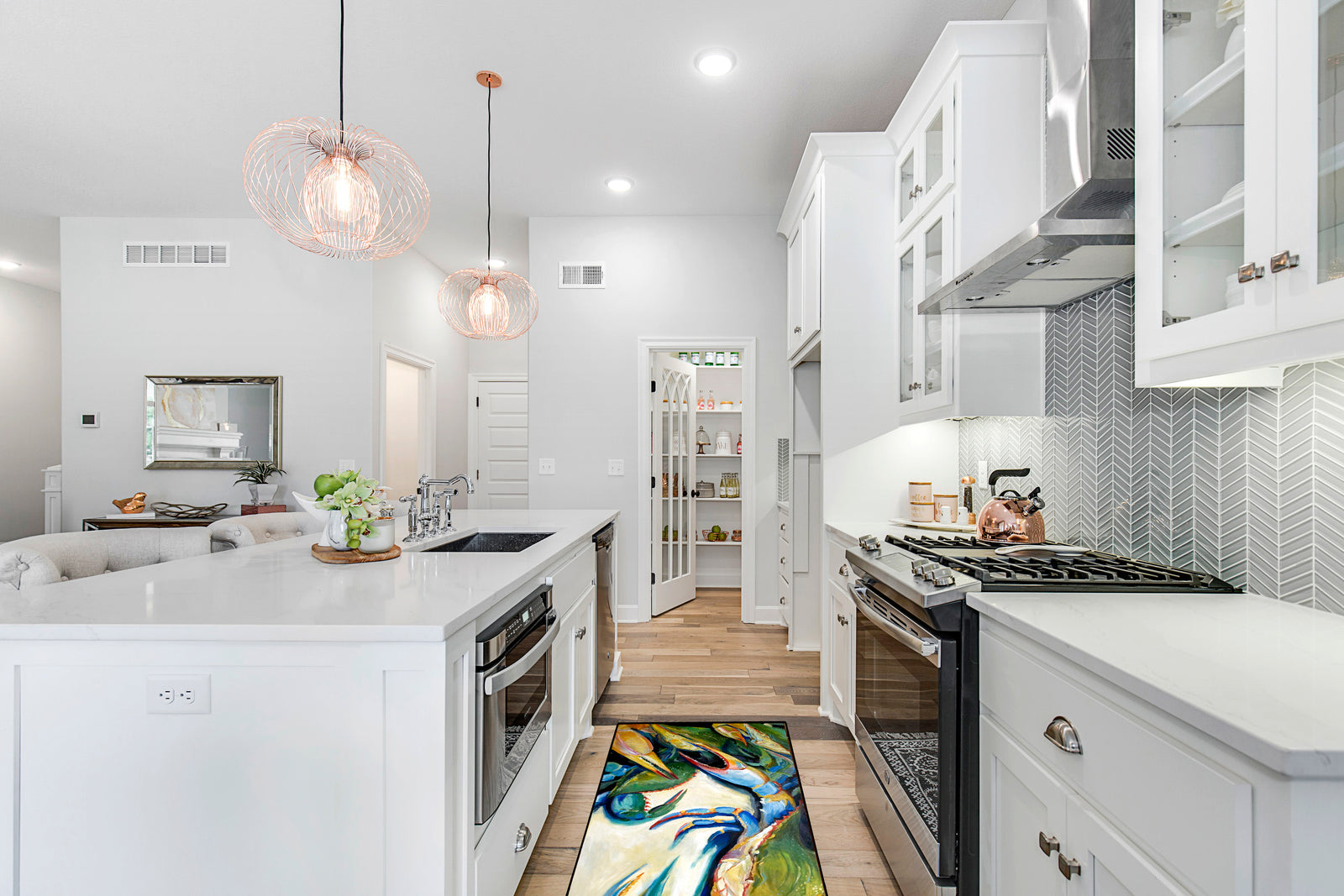 Caroline's Treasures Crabs Let's Rock Floor Runner Mats – 28x58 Indoor/Outdoor Rugs with Artistic Design | Made in the USA JMK1333HRM2858