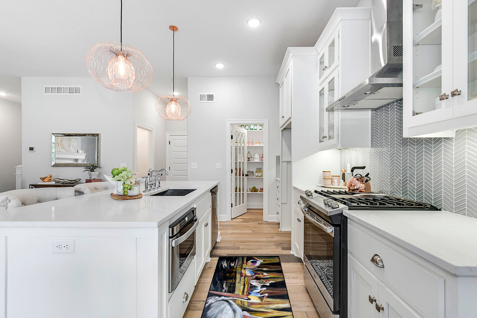 Caroline's Treasures Black Pelicans Floor Runner Mats – 28x58 Indoor/Outdoor Rugs with Artistic Design | Made in the USA JMK1343HRM2858