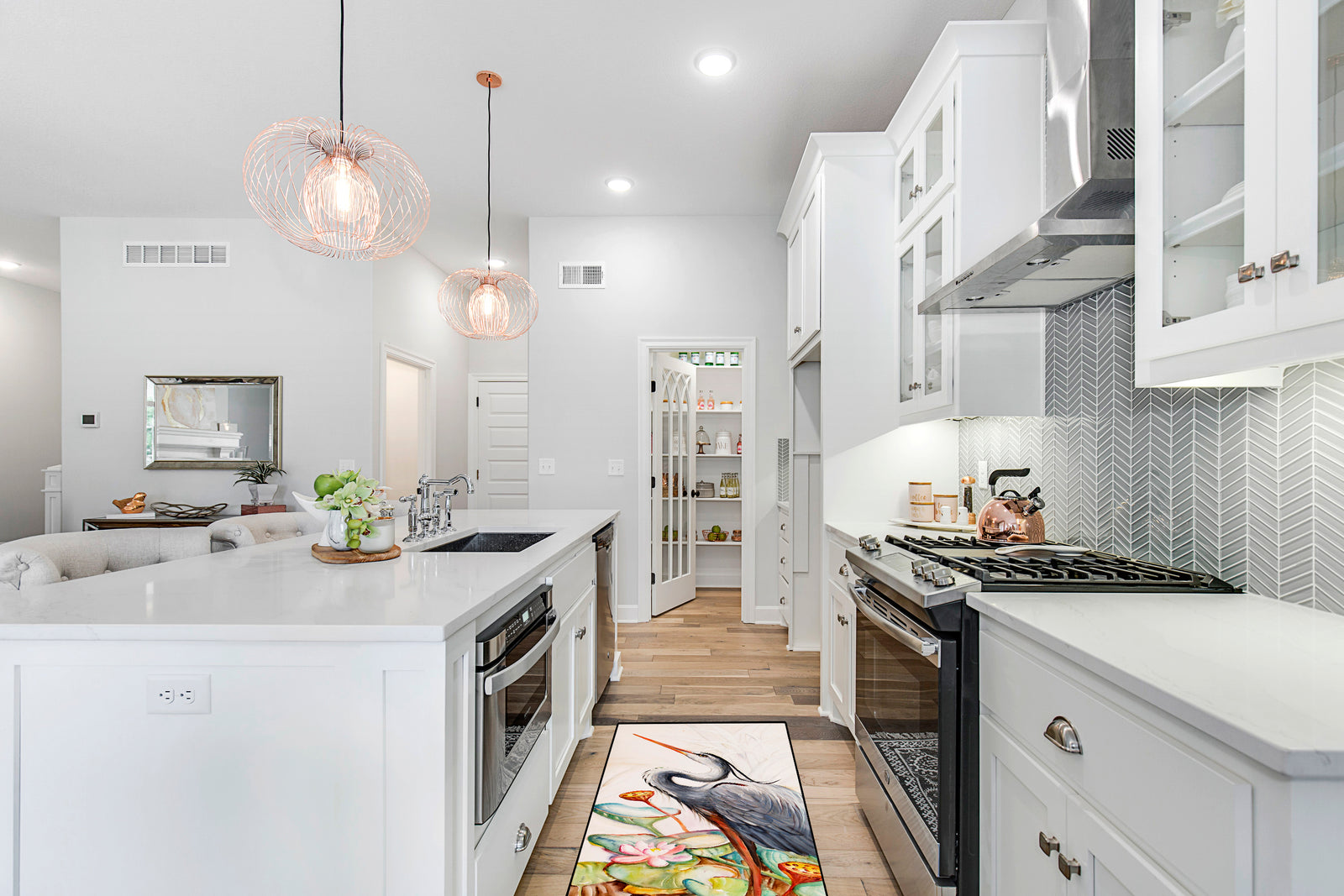 Caroline's Treasures Blue Heron Long Indoor or Outdoor Runner Mat 58x28 JMK1345VRM5828