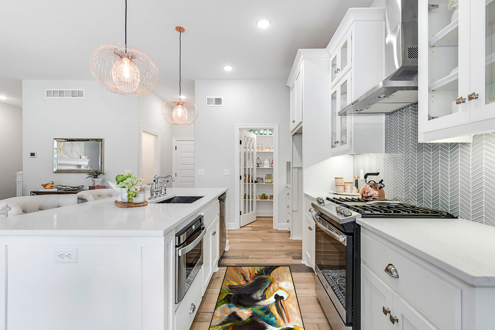 Caroline's Treasures Double Trouble Pelicans Floor Runner Mats – 28x58 Indoor/Outdoor Rugs with Artistic Design | Made in the USA JMK1346HRM2858