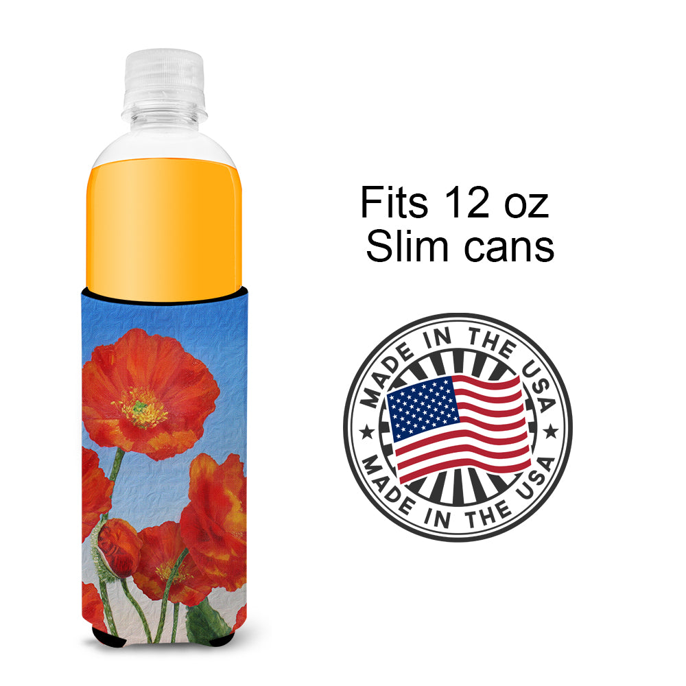 Poppies by Sinead Jones Ultra Beverage Insulators for slim cans JOS0273MUK