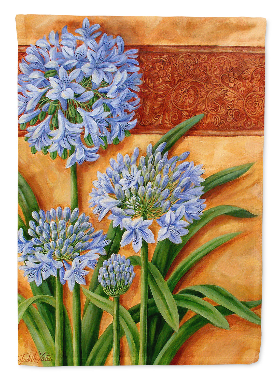 Agapanthus by Judith Yates Flag Canvas House Size JYJ0072CHF  the-store.com.