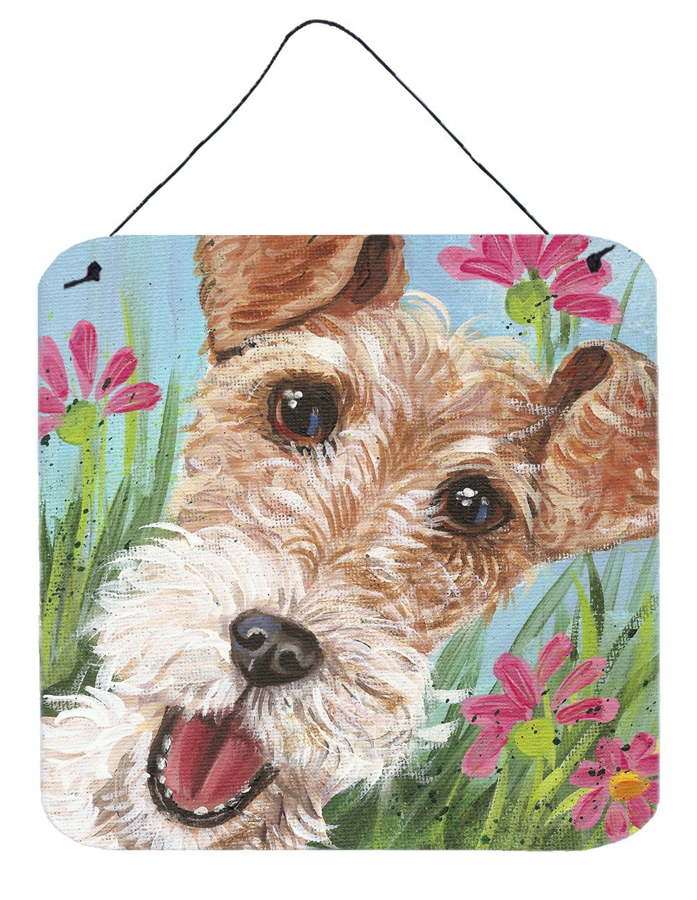 Fox Terrier by Judith Yates Wall or Door Hanging Prints JYJ0178DS66 by Caroline&#39;s Treasures