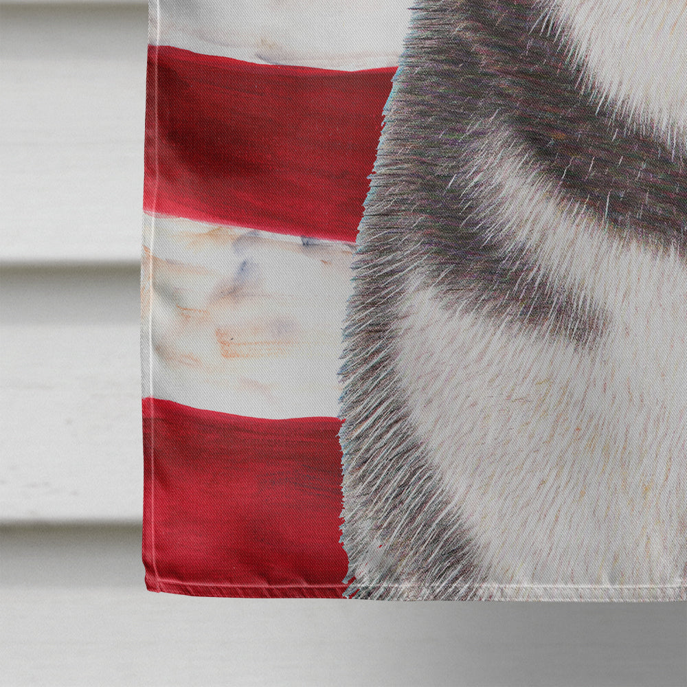 USA American Flag with Alaskan Malamute Flag Canvas House Size KJ1154CHF