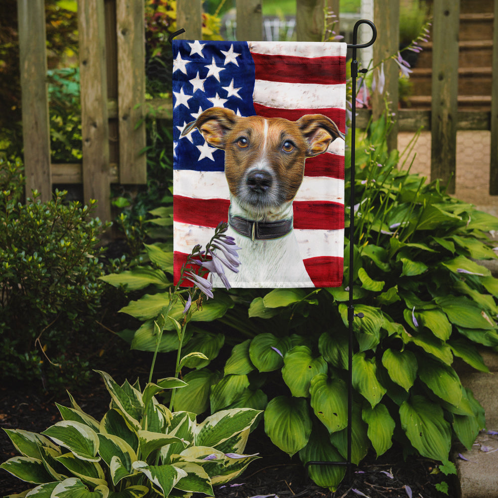 USA American Flag with Jack Russell Terrier Flag Garden Size KJ1155GF