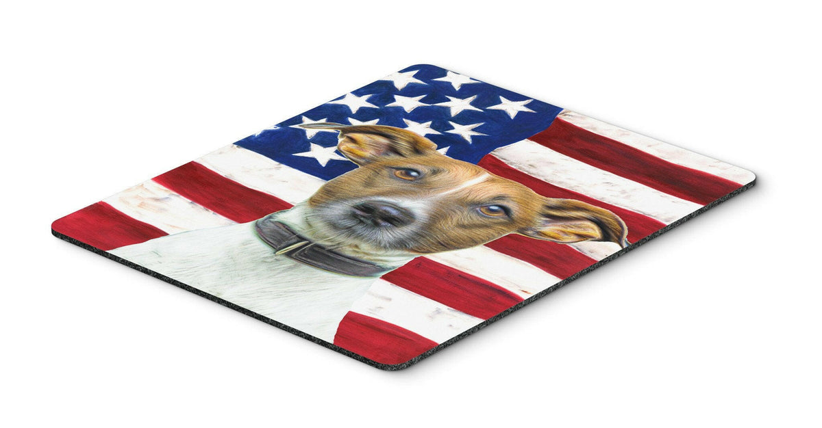 USA American Flag with Jack Russell Terrier Mouse Pad, Hot Pad or Trivet KJ1155MP by Caroline&#39;s Treasures