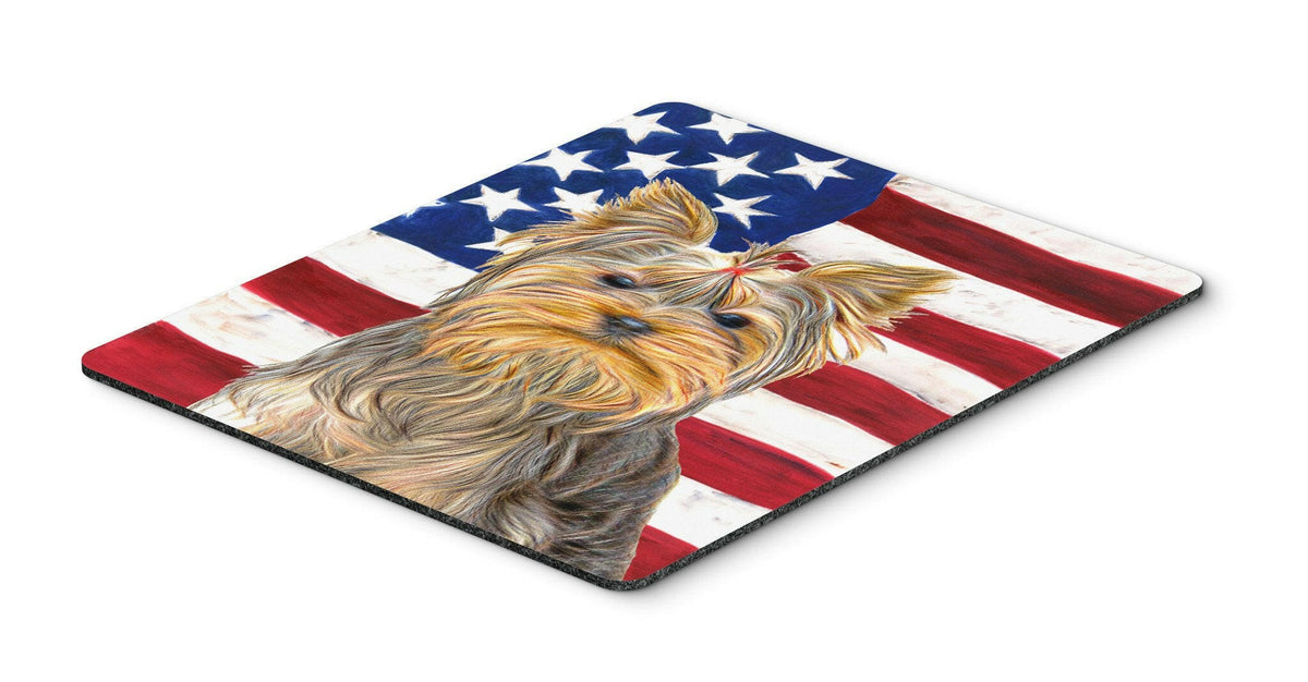 USA American Flag with Yorkie / Yorkshire Terrier Mouse Pad, Hot Pad or Trivet KJ1156MP by Caroline&#39;s Treasures