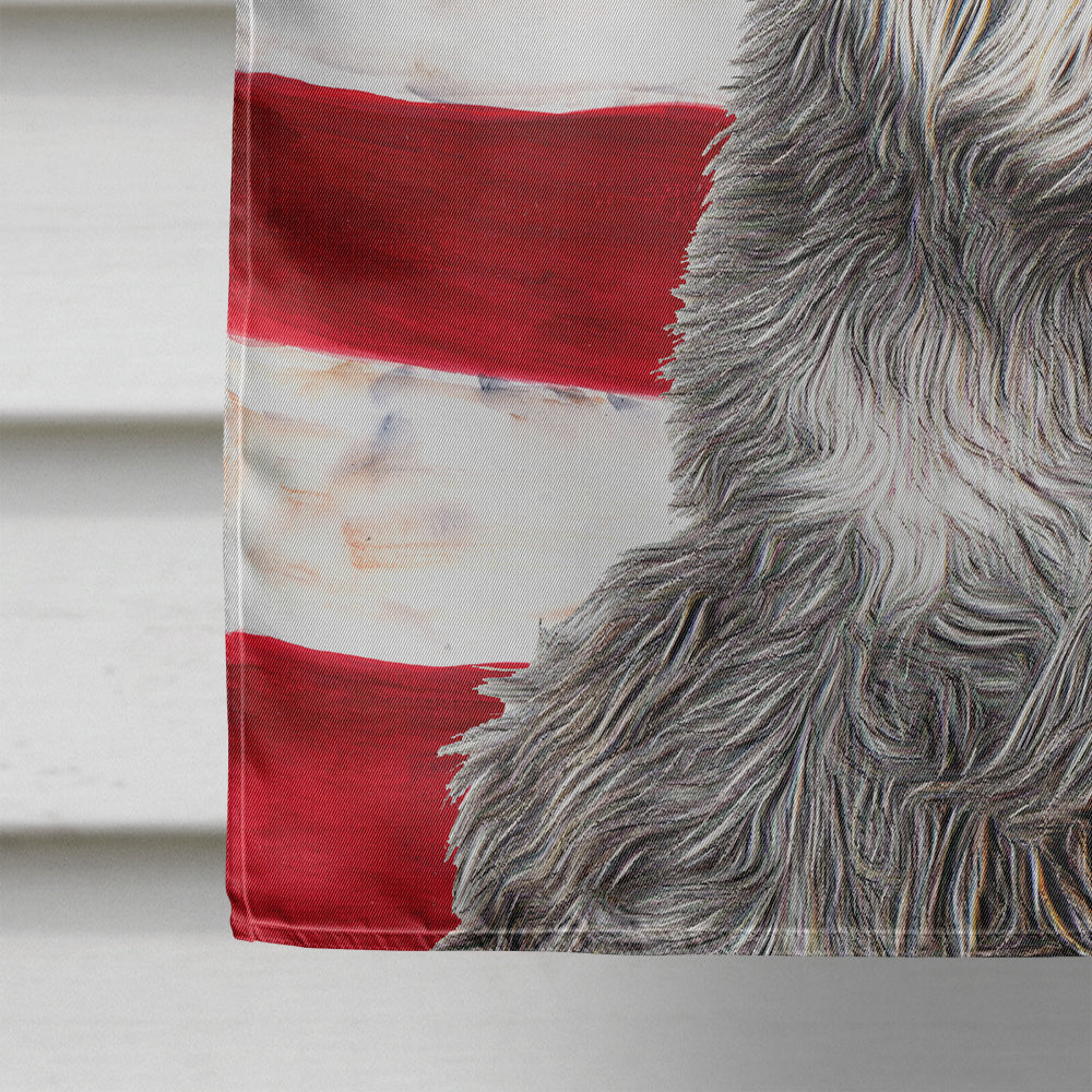 USA American Flag with Schnauzer Flag Canvas House Size KJ1157CHF