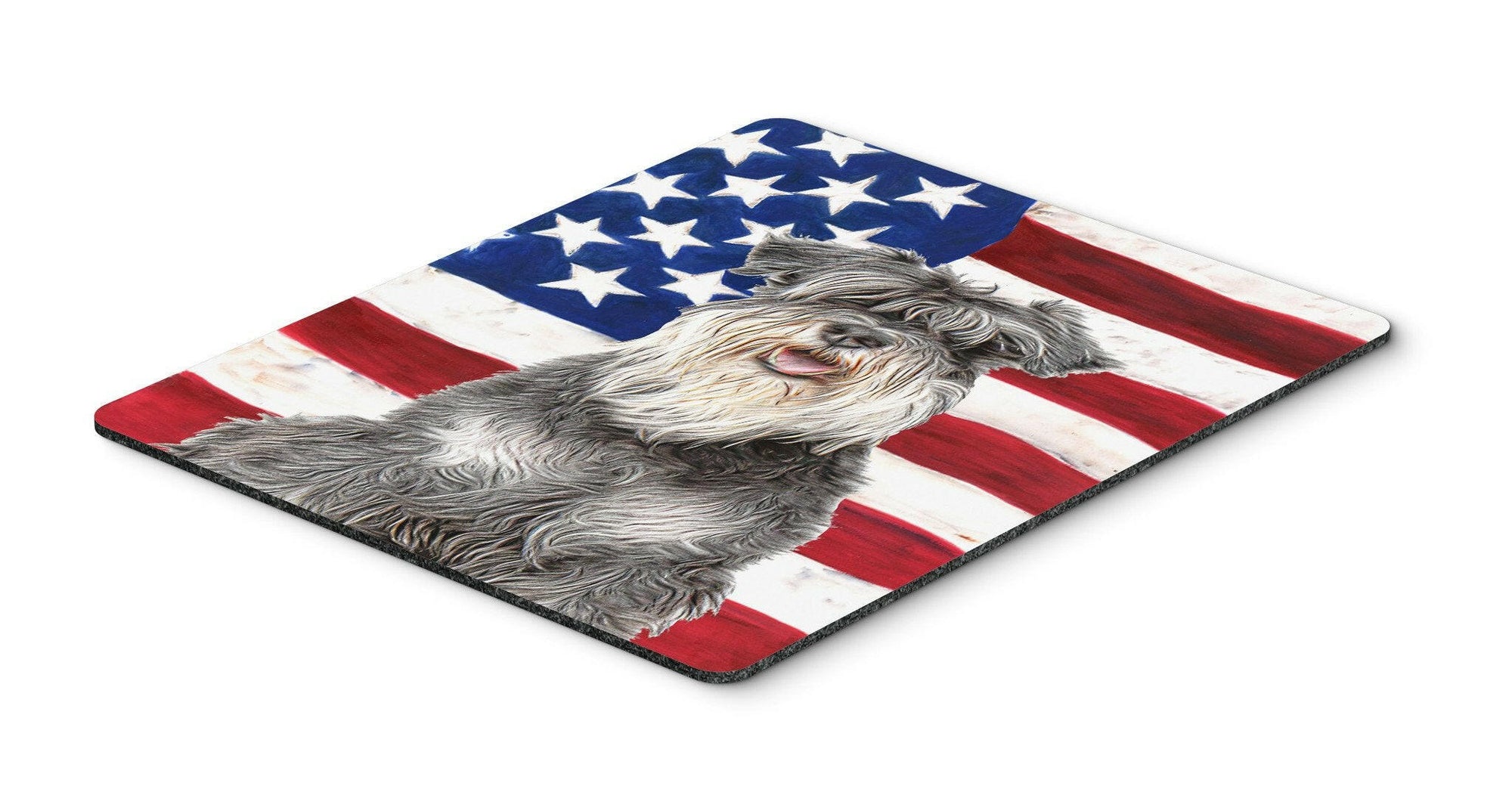 USA American Flag with Schnauzer Mouse Pad, Hot Pad or Trivet KJ1157MP by Caroline's Treasures
