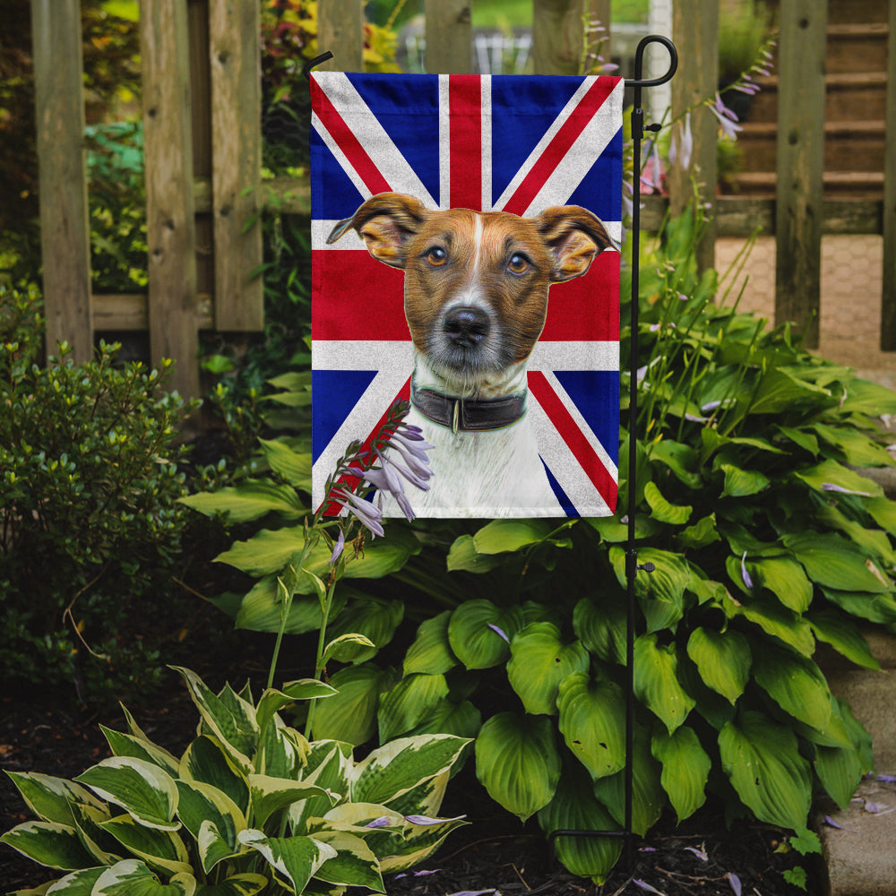 Jack Russell Terrier with English Union Jack British Flag Flag Garden Size KJ1162GF