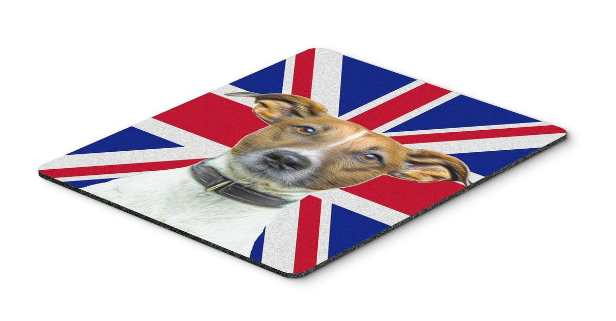 Jack Russell Terrier with English Union Jack British Flag Mouse Pad, Hot Pad or Trivet KJ1162MP by Caroline&#39;s Treasures